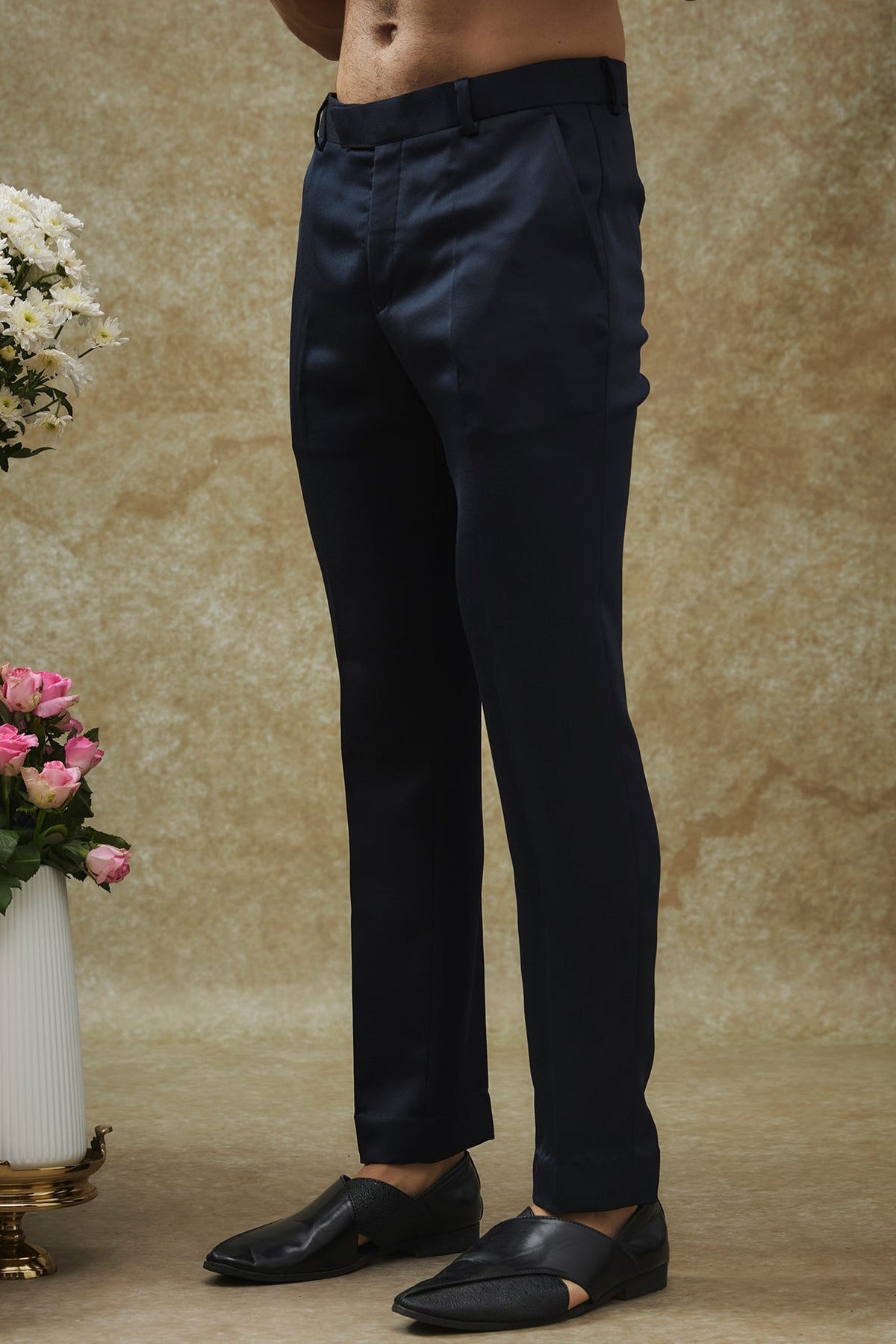 Navy Blue Imported Italian Jodhpuri Set