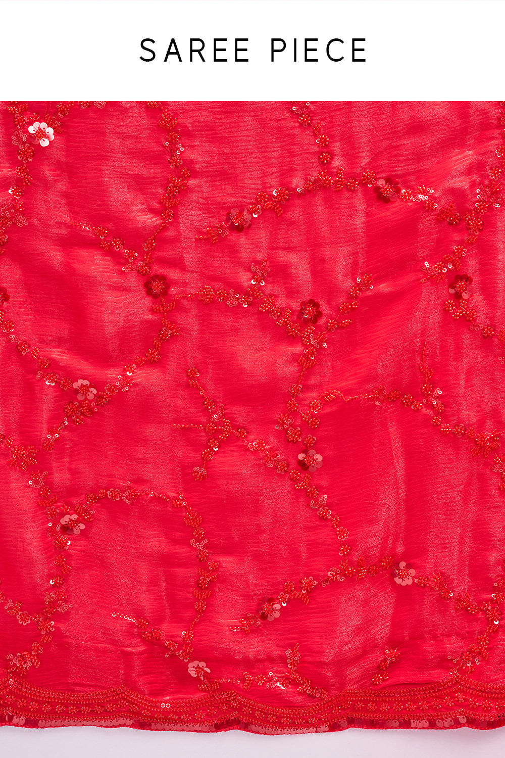 Red Crush Jimmy Choo Saree with Sequin Hand Embroidery