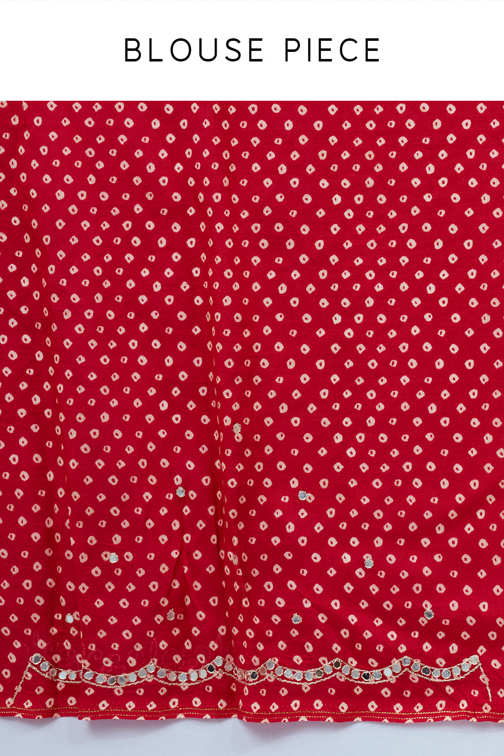 Red Crepe Bandhani Saree with Nature Inspired Motifs