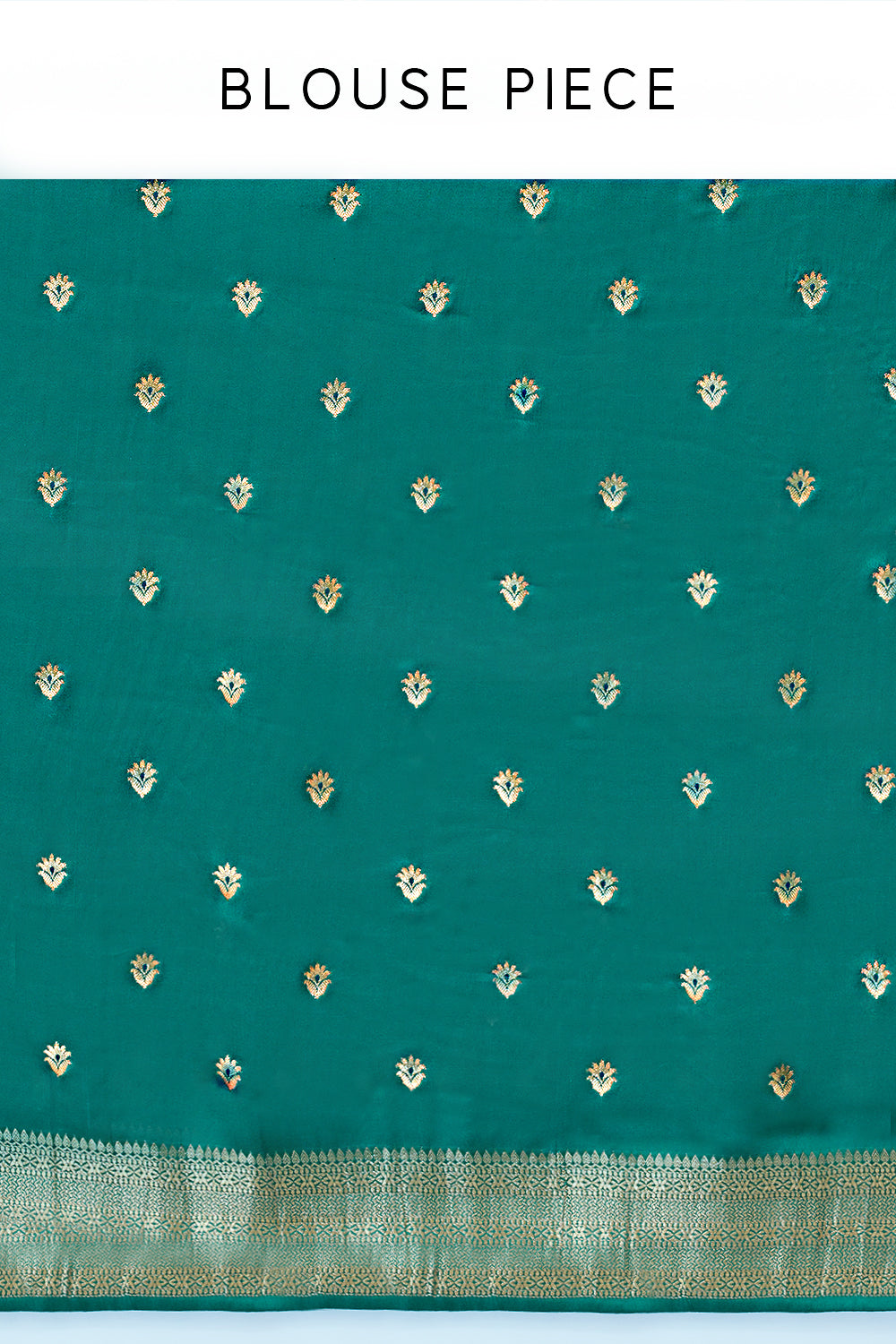 Turquoise Banarasi Resham Zari Woven Style Saree and Unstitched Blouse