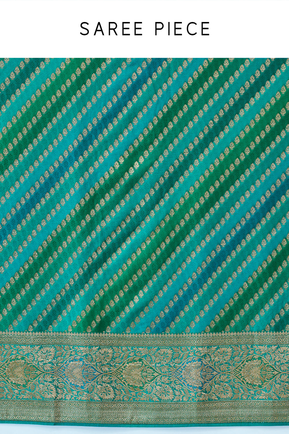 Turquoise Banarasi Resham Zari Woven Style Saree and Unstitched Blouse