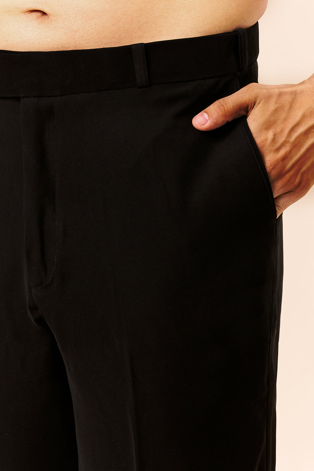 Black Georgette Mens Indo Western with Embellished Metal Motif