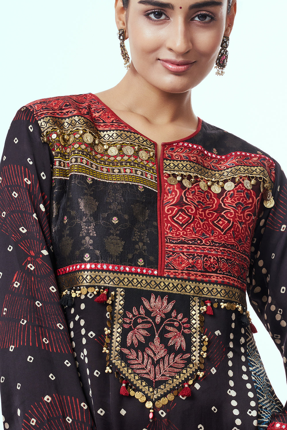 Black Modal Indo Western with Mirror Work