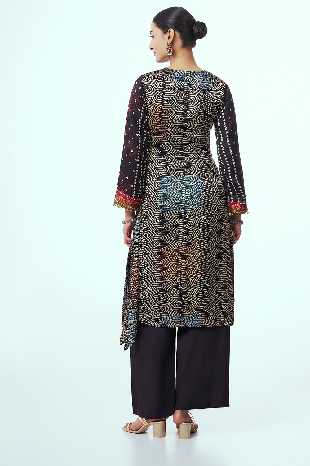 Black Modal Indo Western with Mirror Work