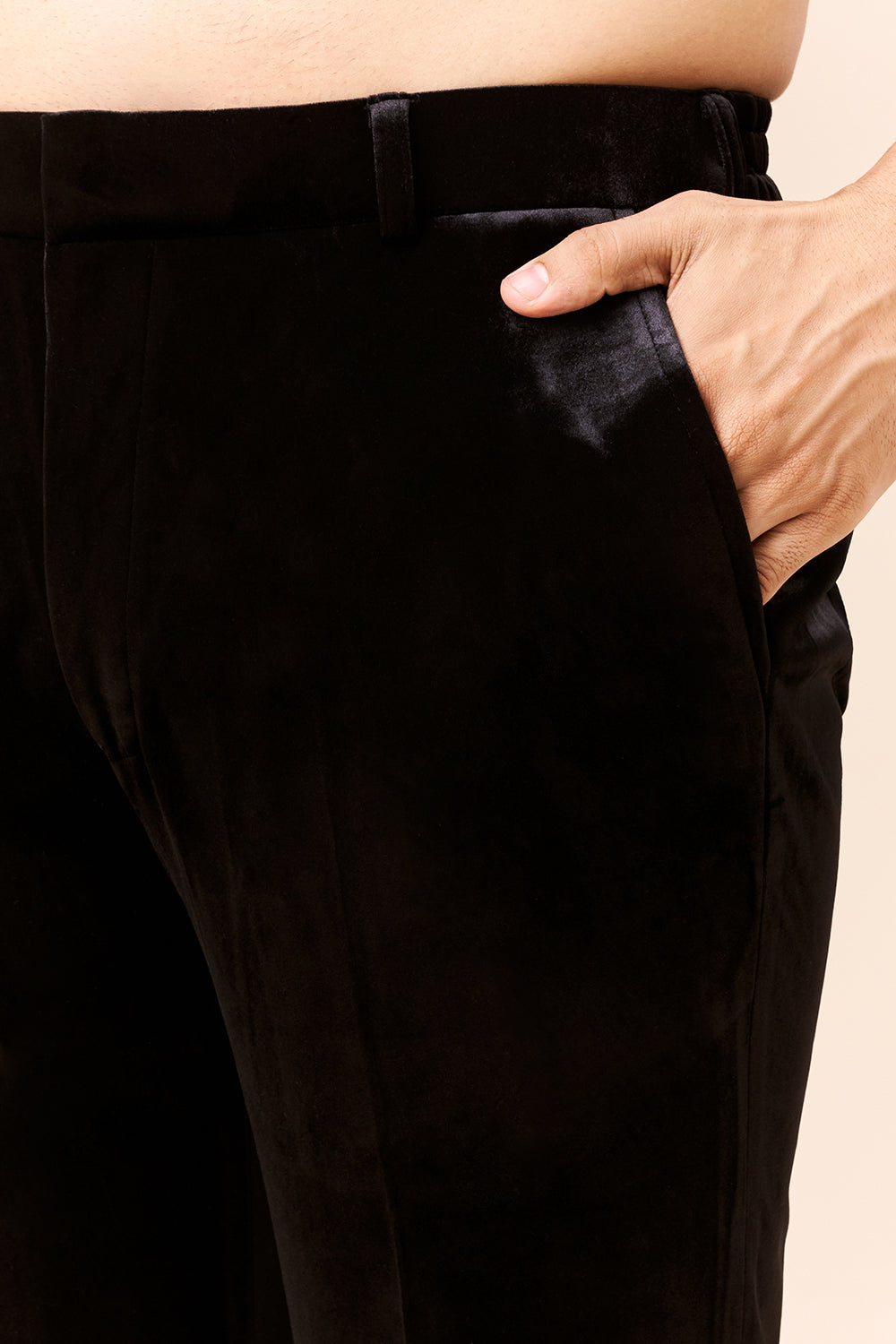 Black Velvet Mens Indo Western with Zardosi and Cut Dana Detailing