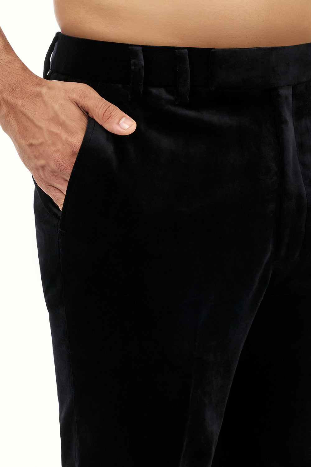 Black Velvet Mens Jodhpuri Set with Cutdana Work