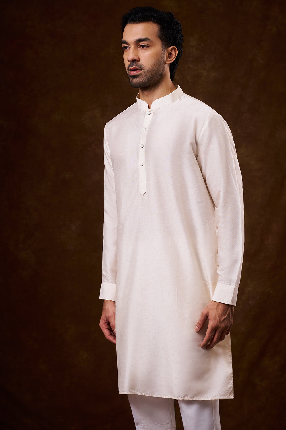 Champagne Art Silk Groom’s Sherwani with Zardozi Work