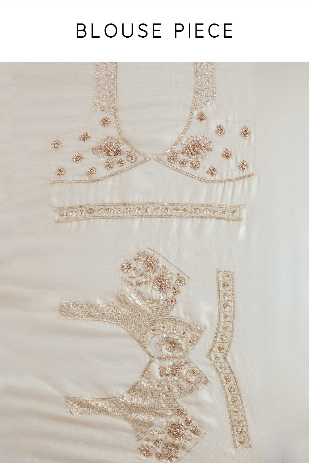 Champagne Gold Crushed Crepe Tissue Saree with Cutdana Border
