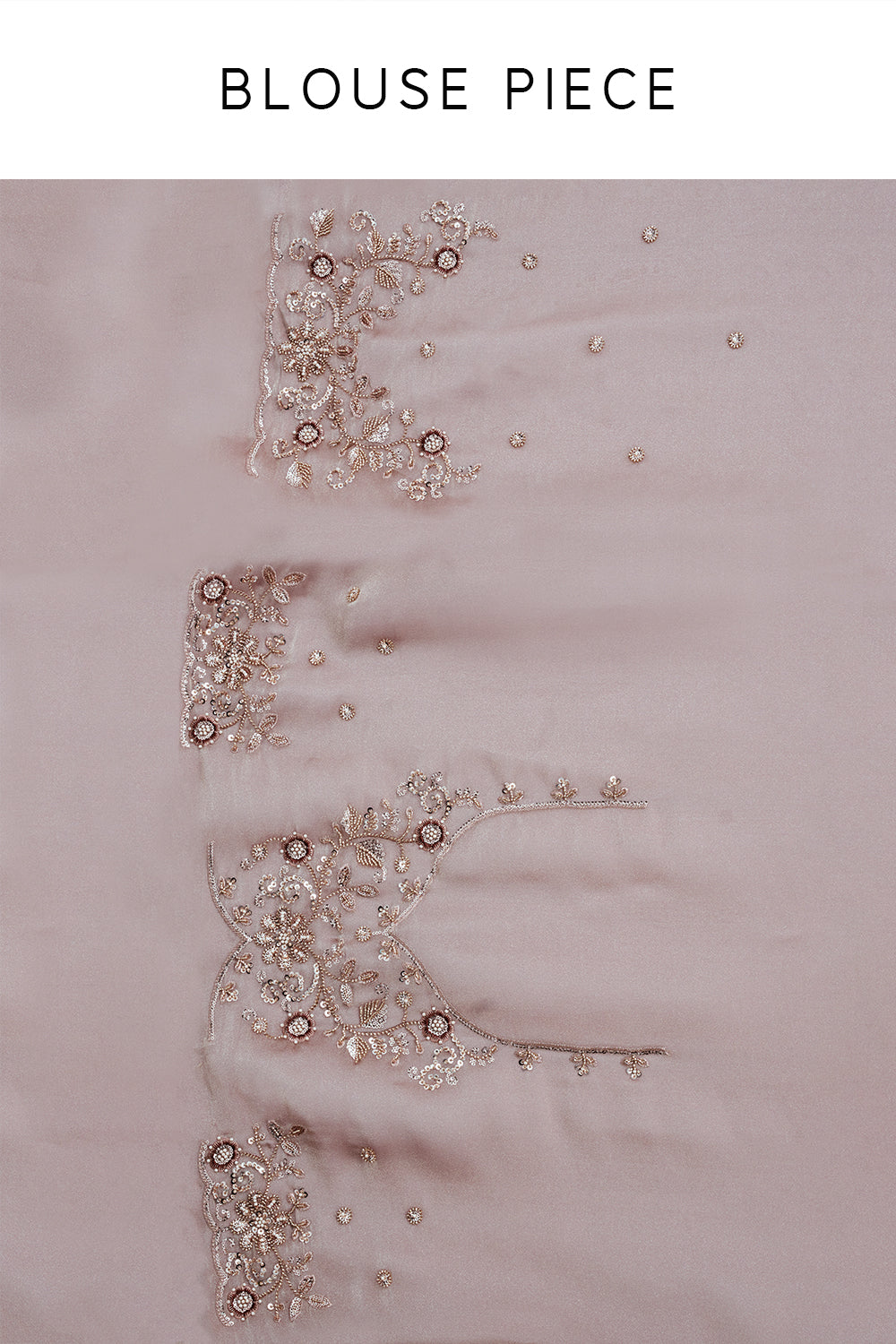 Champagne Gold Shimmer Organza Saree with Resham Work