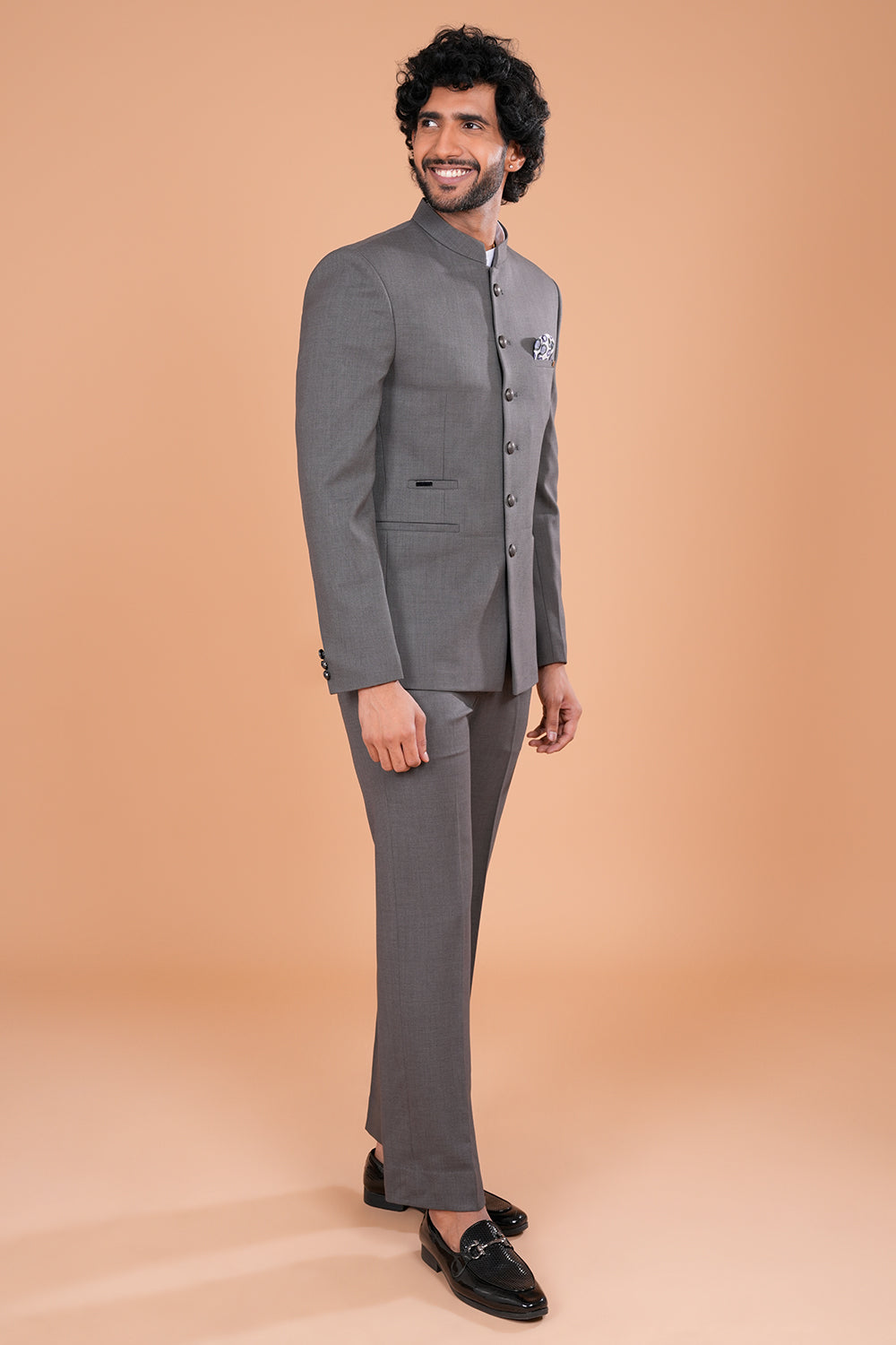 Classic Grey Minimal Jodhpuri Set
