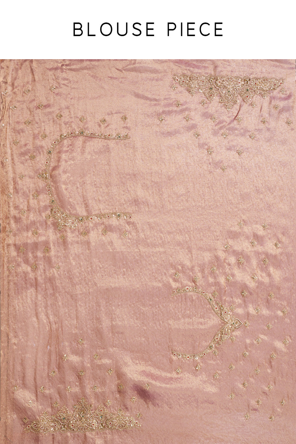 Copper Golden Coloured Tissue Silk Saree with Zari and Sequin Work