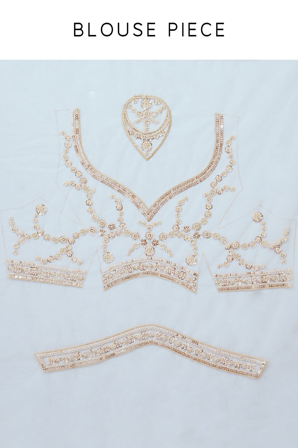 Cream Net Embellished Saree with Cutdana Work