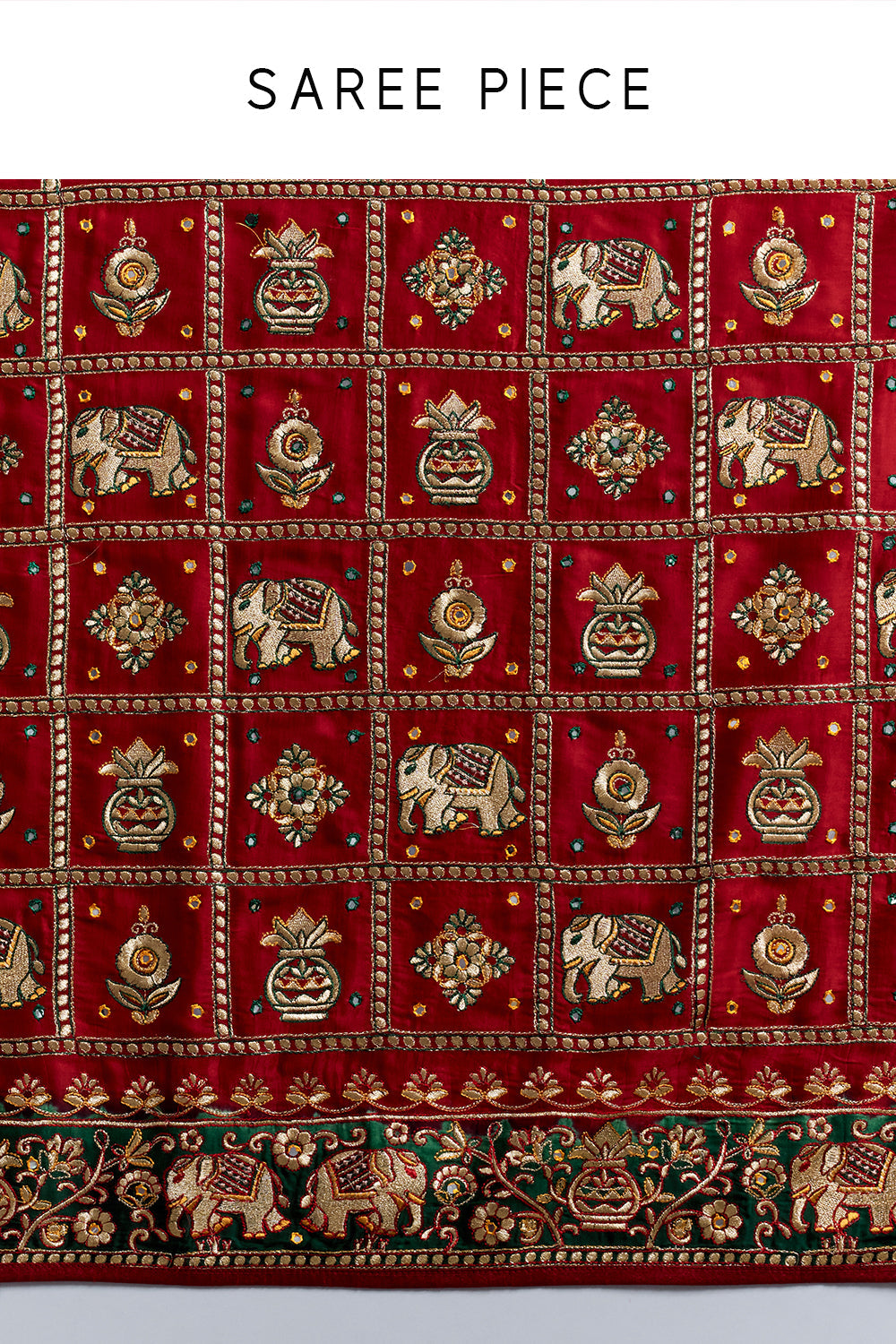 Crimson Heritage Silk Embroidered Saree