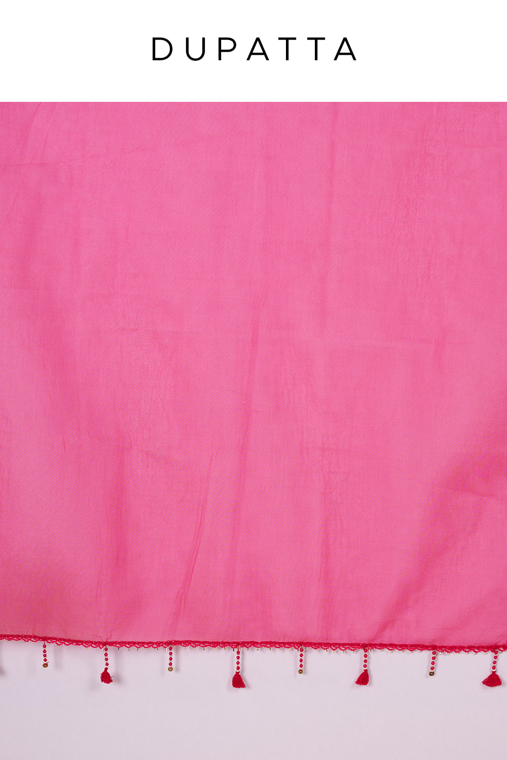 Rani Pink Silk Blend Kurta Set with Resham-Embroidered Neckline