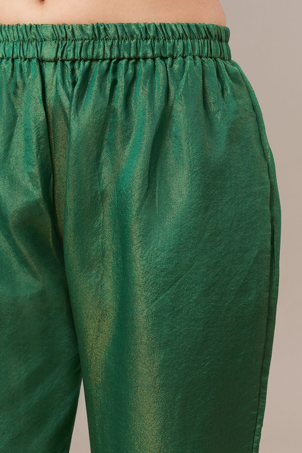 Forest Green Tissue Silk Anarkali Suit with Resham and Zardosi Work