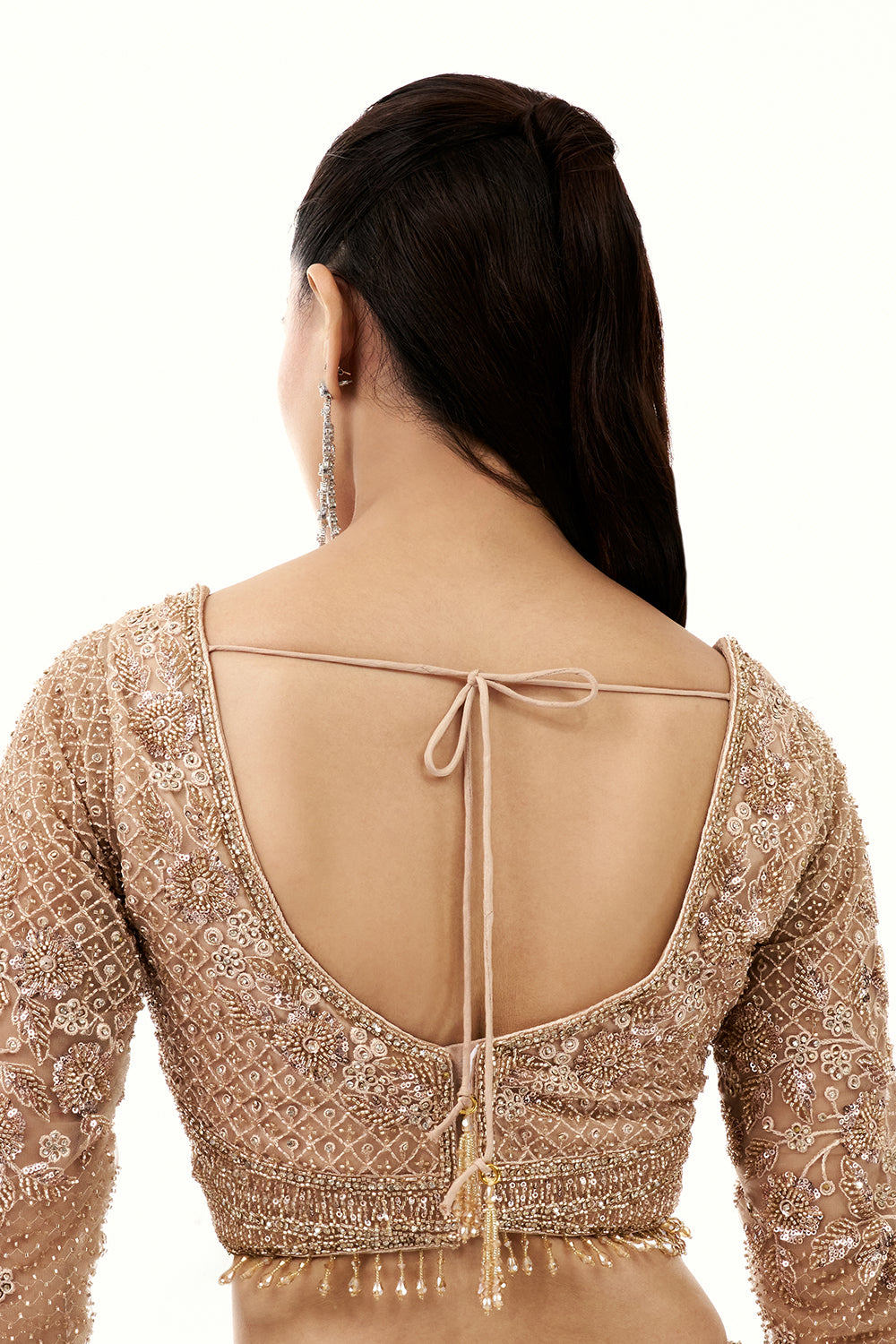 Golden Lehenga with Zardosi and Cutdana Embroidery