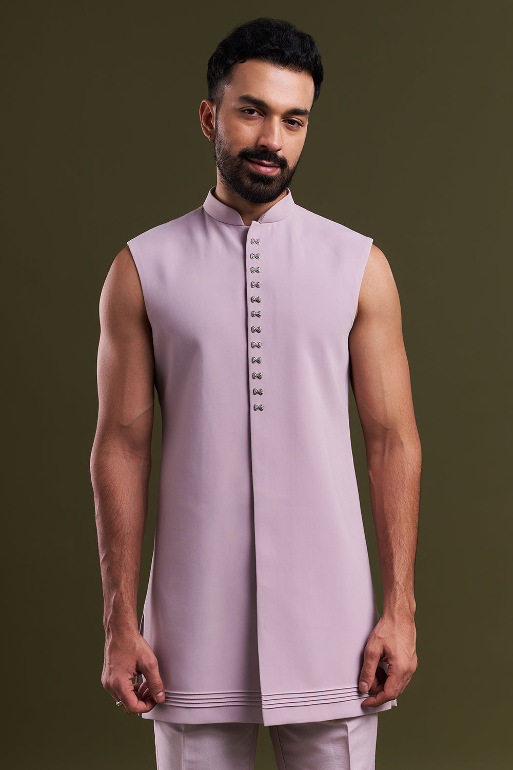 Lavender Japanese Armani Dori Work Men's Kurta with Jacket