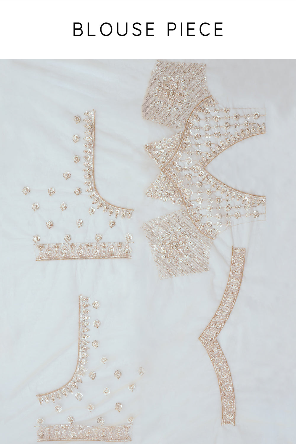 Light Gold Net Embellished Saree with Resham Work