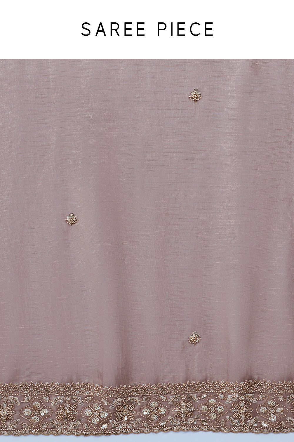Light Mauve Cotton Silk Saree with Sequin Work