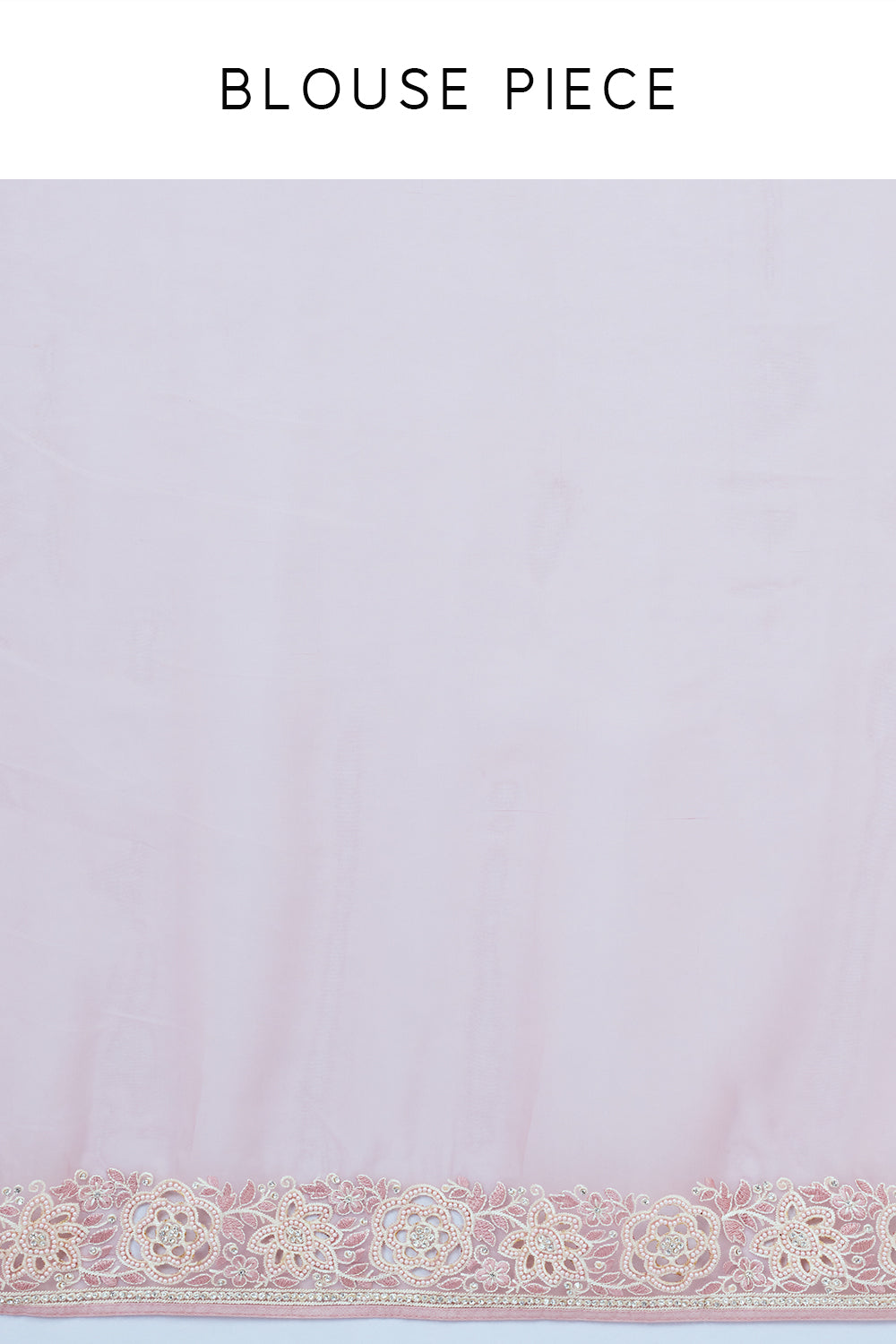 Light Pink Organza Embroidered Saree with Stone Work
