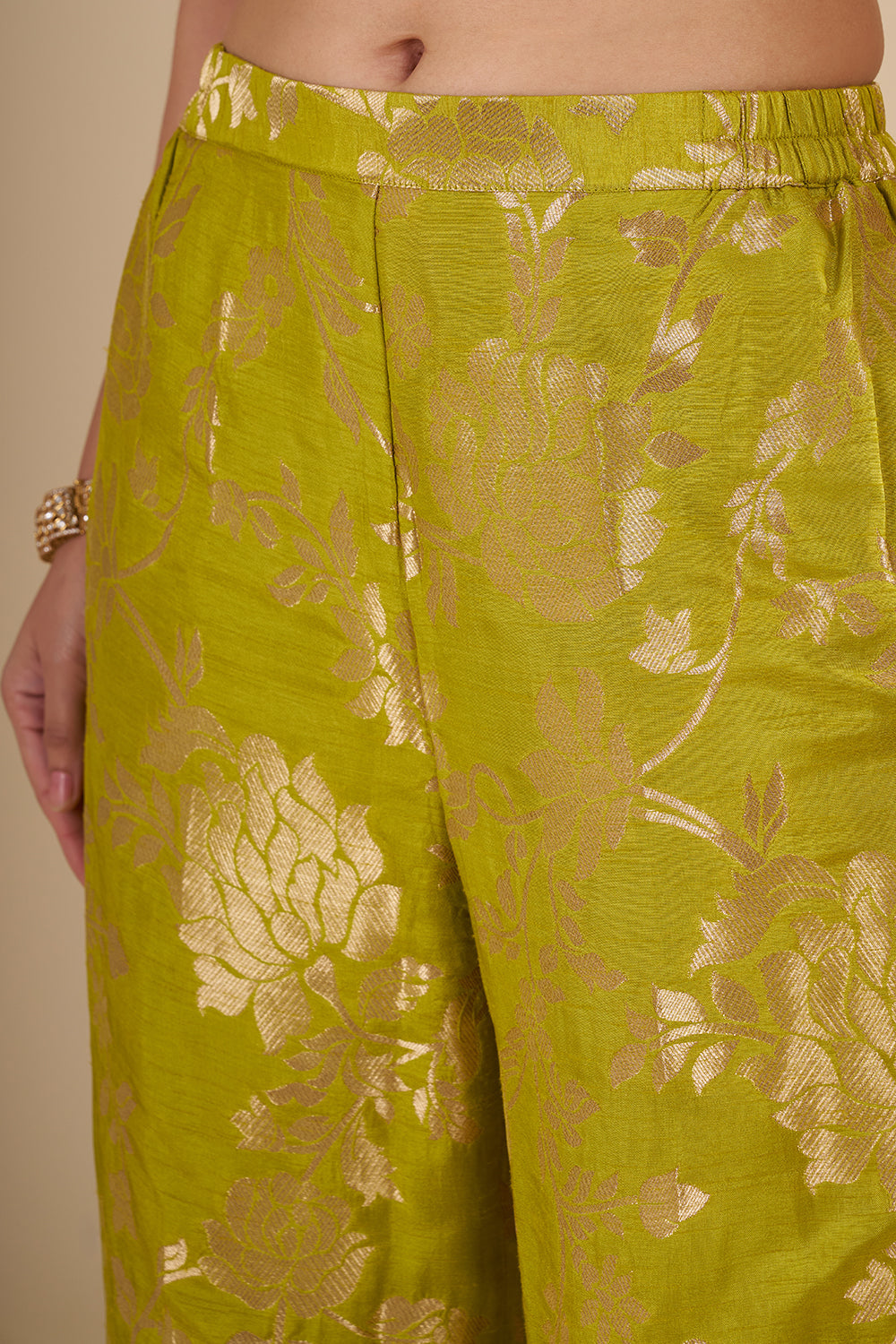 Lime Green Chinon Kaftan Co-ord Set