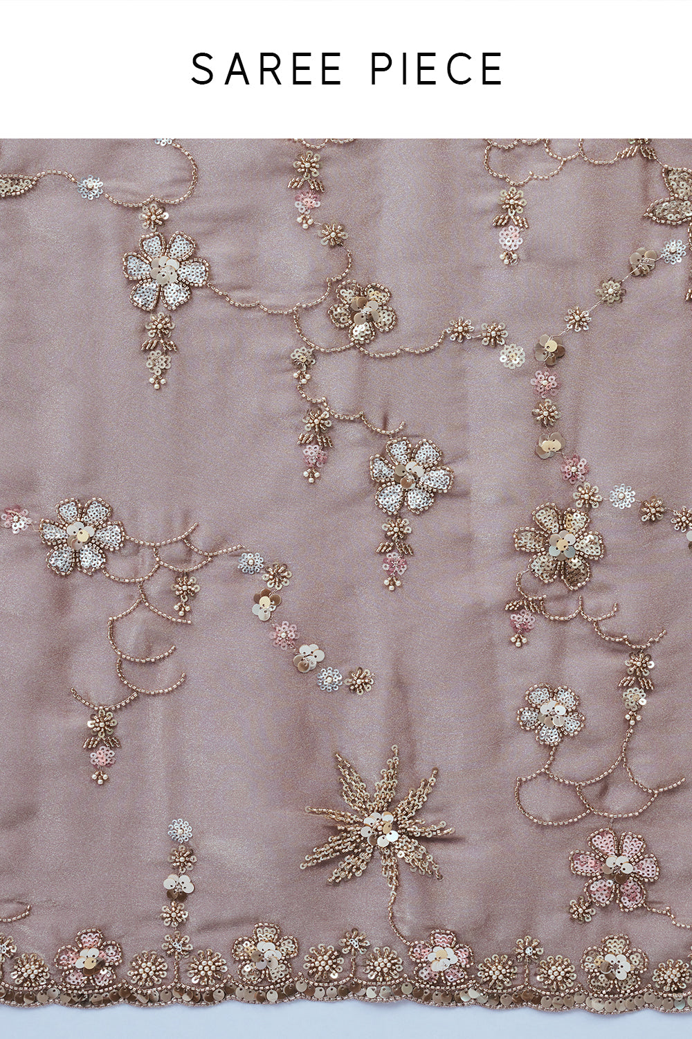 Mauve Satin Organza Saree with Cutdana Work