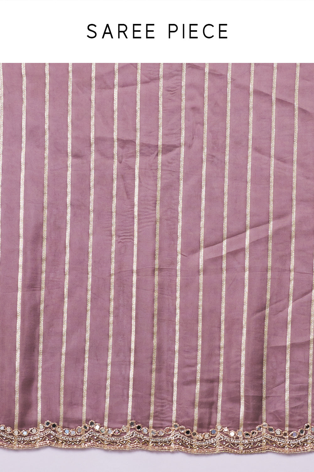 Mauve Silk Woven Saree with Mirror and Zari Work