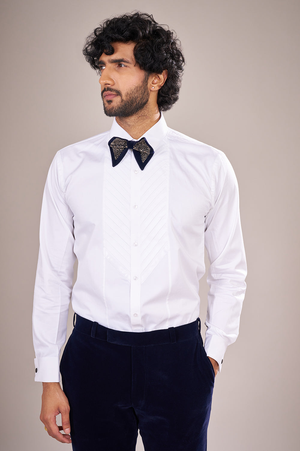 Midnight Velvet Embellished Tuxedo Set