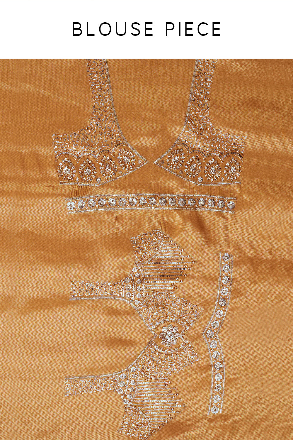 Mustard Brocade Silk Embellished Saree with Bead Work