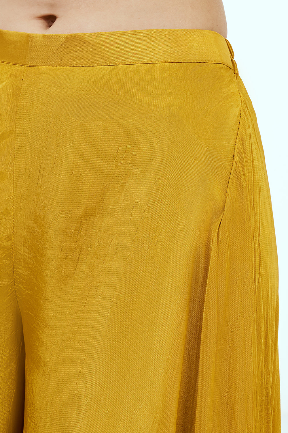 Mustard Yellow Uppada Silk Co-ord Set with Zardosi Work