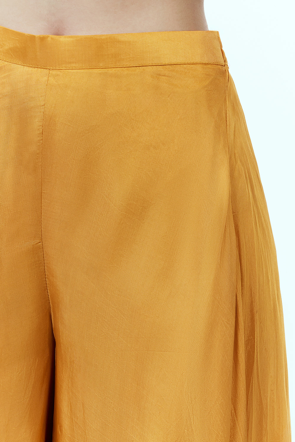 Mustard Uppada Silk Suit Set with Gota Work