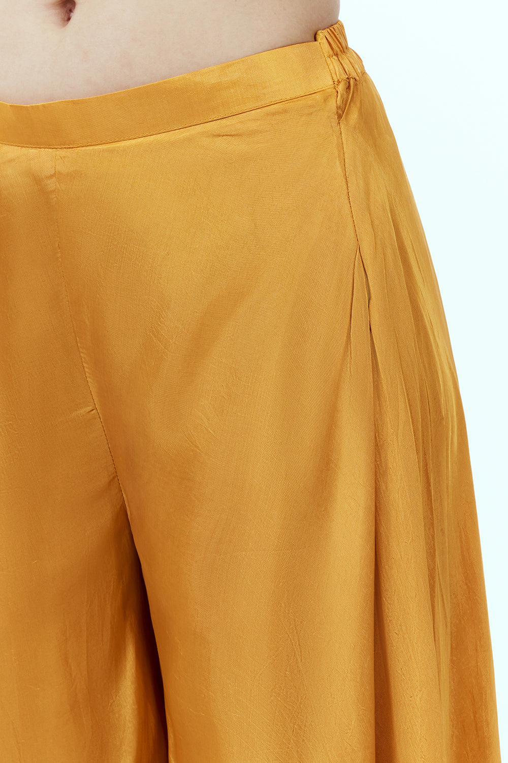 Mustard Uppada Silk Suit Set with Zardosi Work