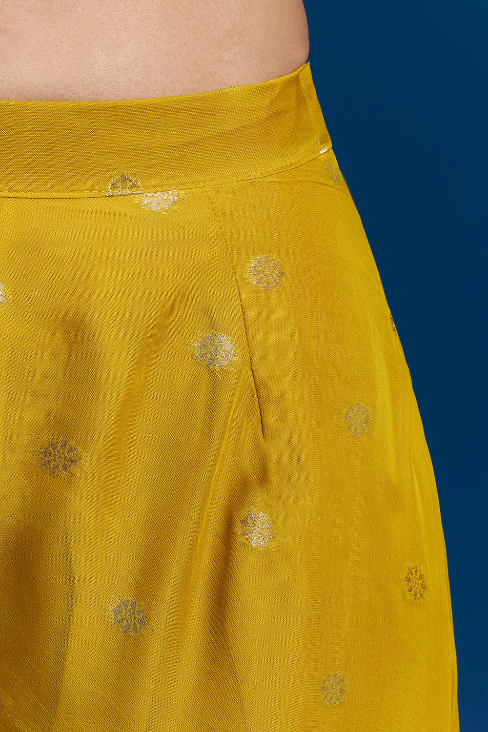 Mustard Yellow Banarasi Palazzo Set with Sequin Work