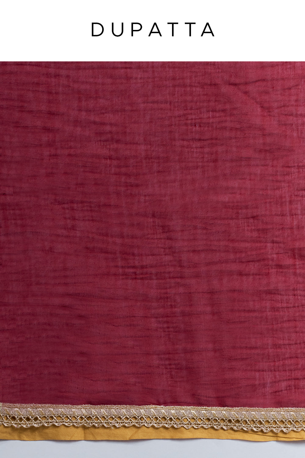 Mustard Yellow Chanderi Silk Kurta Set with Thread Work and Deep-Red Dupatta