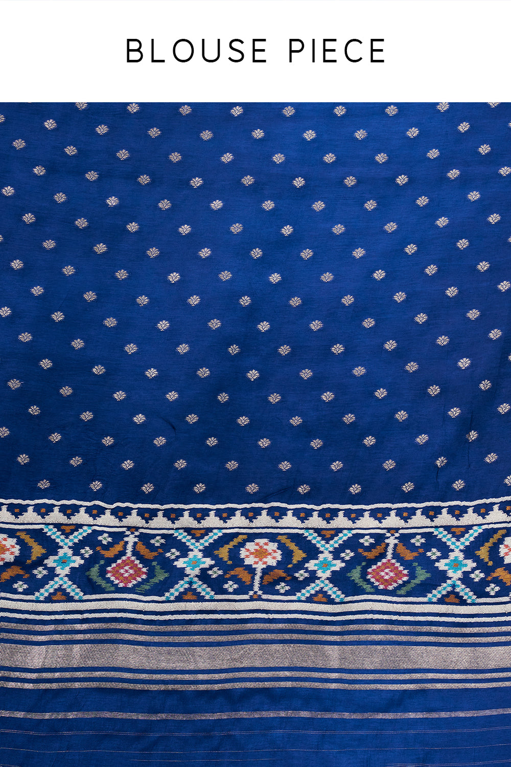 Navy Blue Jacquard Silk Woven Saree with Patola Border