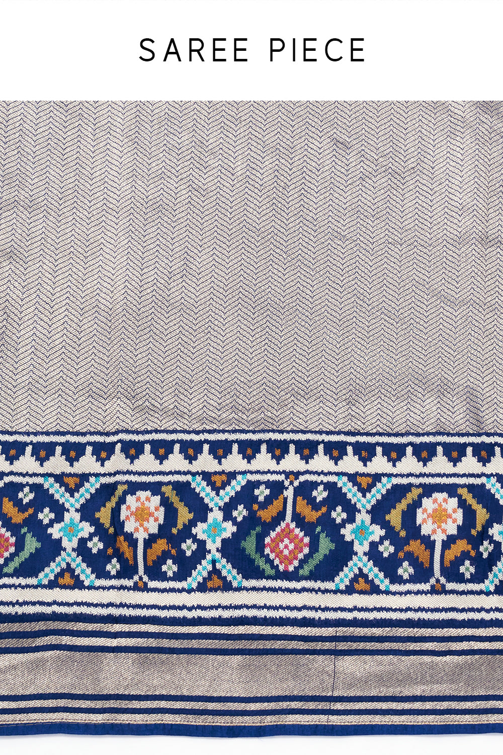 Navy Blue Jacquard Silk Woven Saree with Patola Border