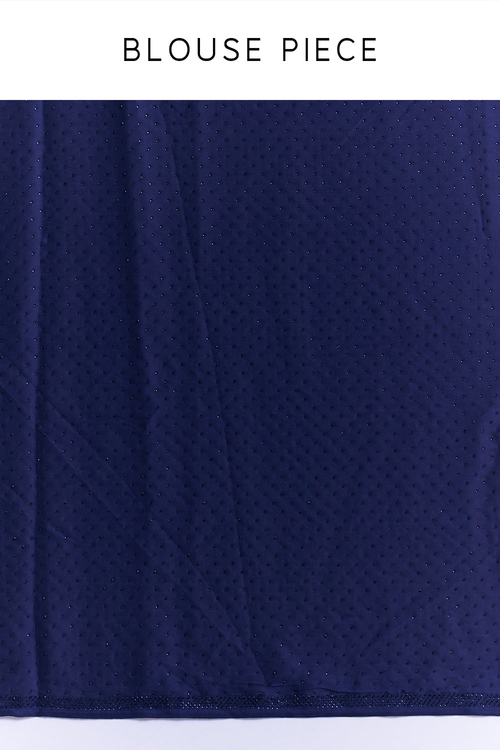 Navy Blue Satin Saree with Geometric Detailing