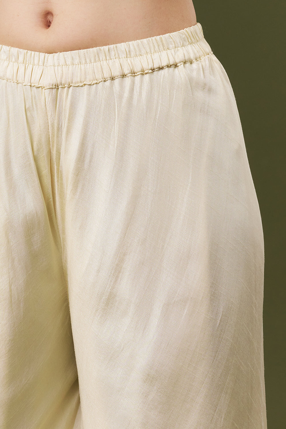 Off White Cotton Silk Palazzo Suit with Gotta and Thread Work