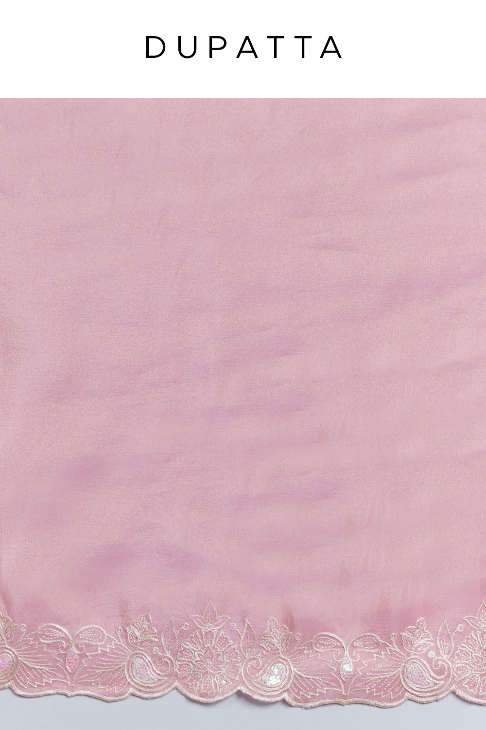 Pastel Pink Tissue Short Kurta Set with Patiala-Style Pants and Resham Embroidery