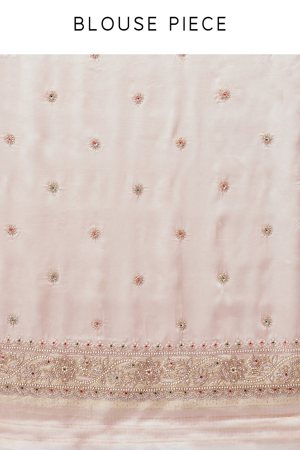 Peach Brocade Embellished Saree with Zari Work