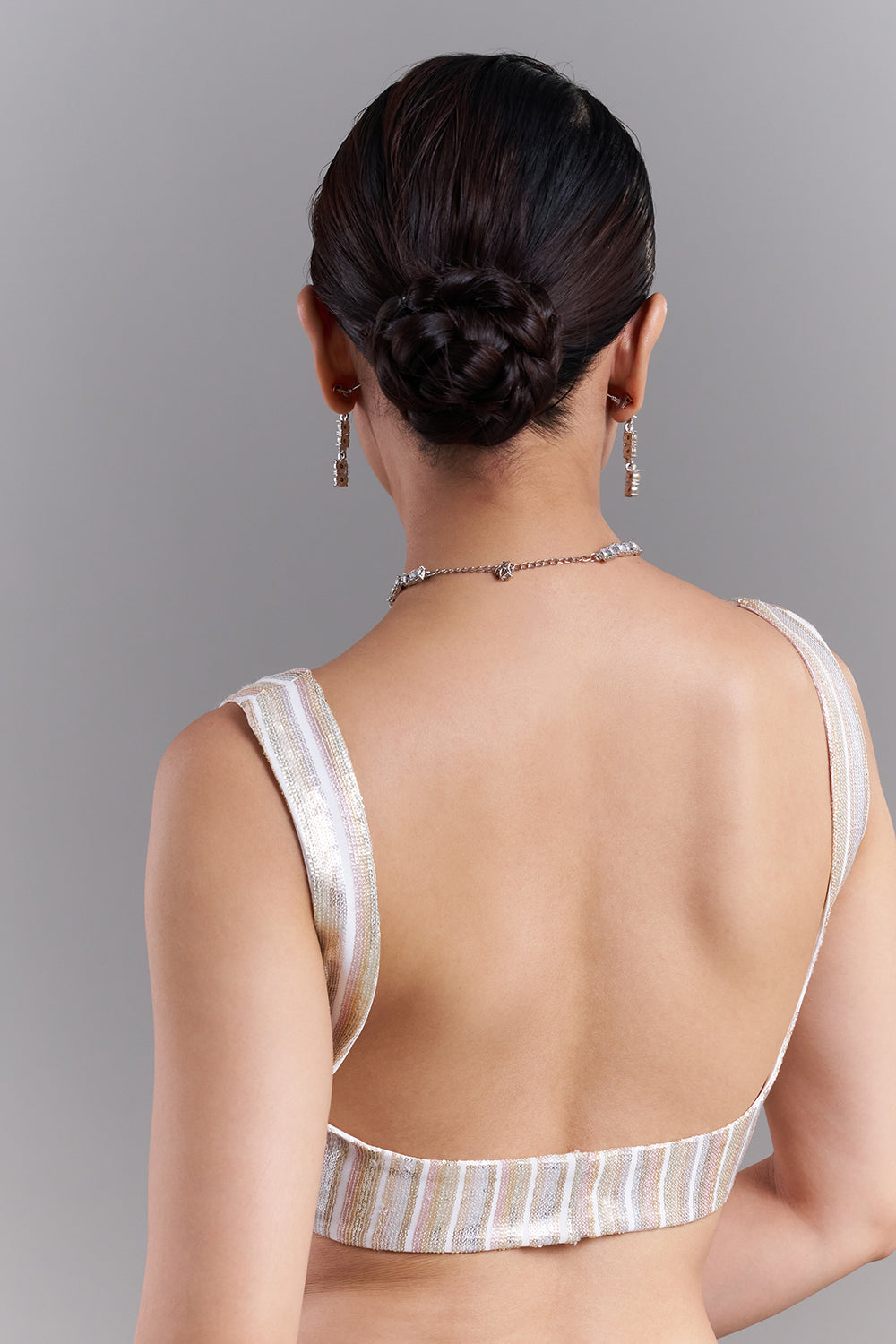 Peacock Blue Georgette Saree with Sequin Detailing