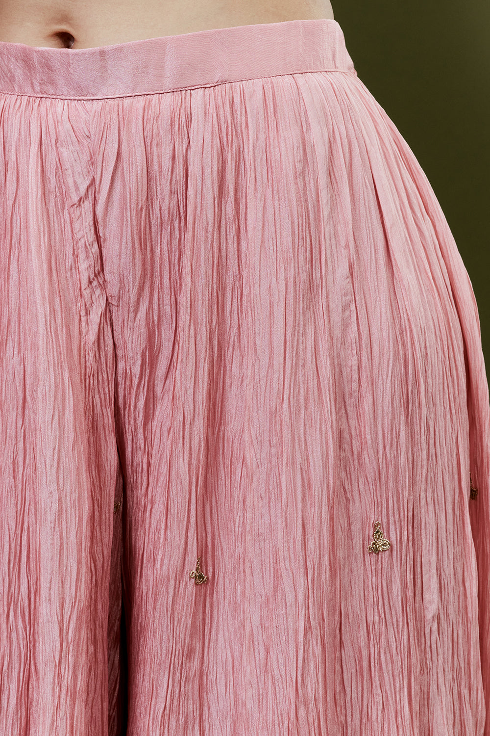Pink Art Silk Suit Set with Zardosi Work