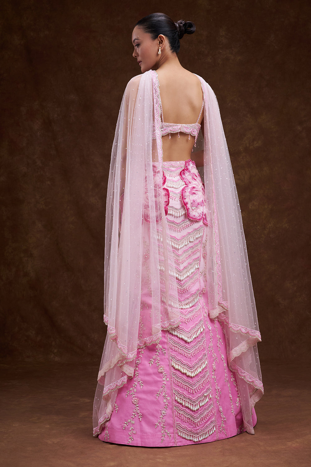 Pink Ombre Fishcut Skirt Set