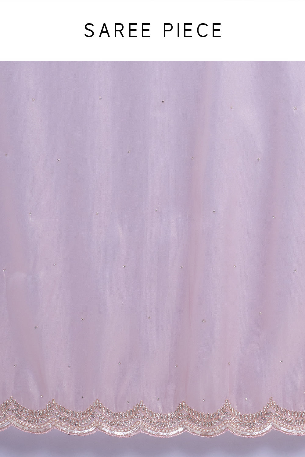 Pink Shimmer Organza Saree with Scalloped Embellished Border