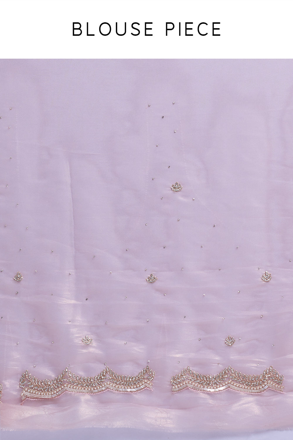 Pink Shimmer Organza Saree with Scalloped Embellished Border