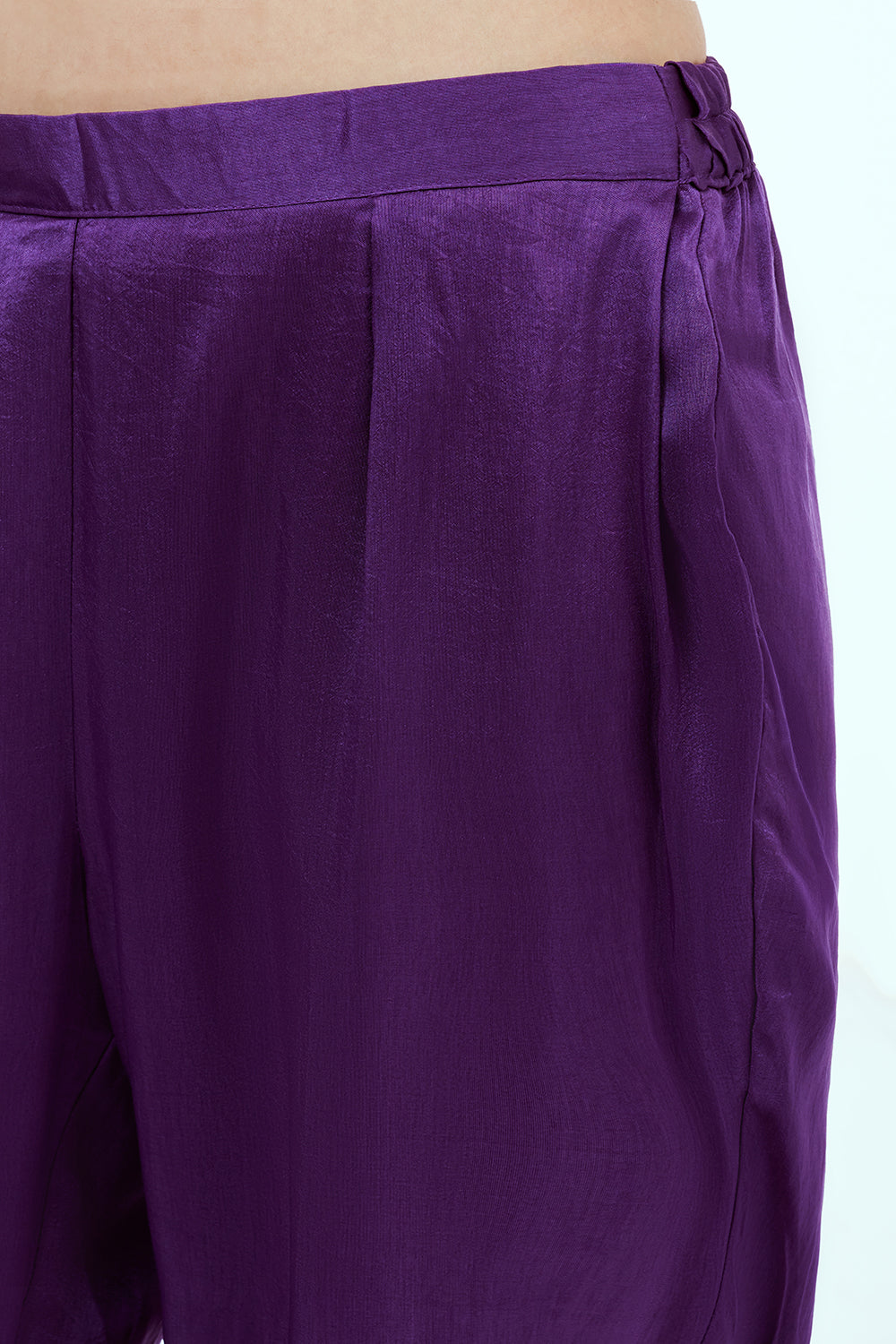 Purple Art Silk Angrakha Suit with Zardosi Work