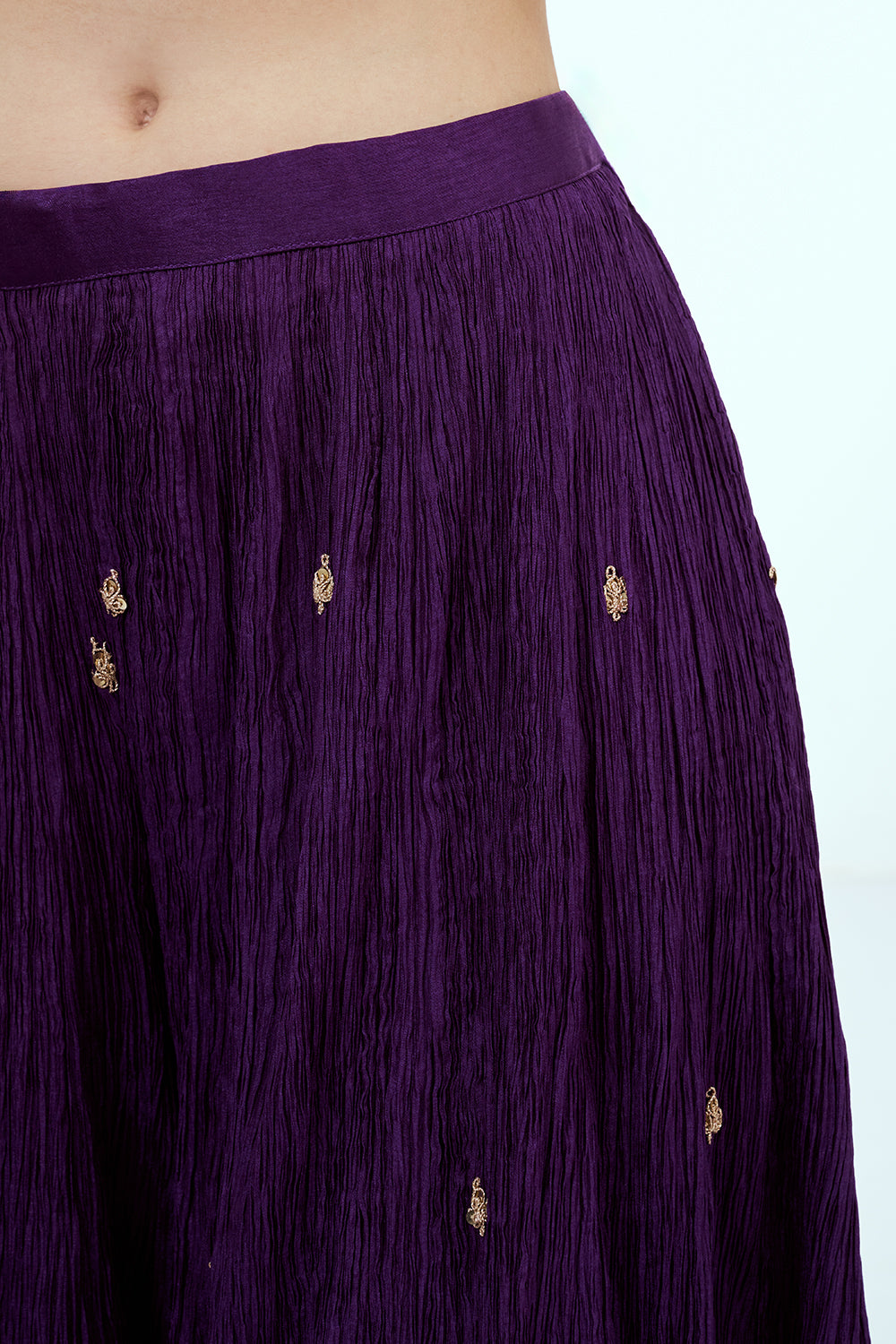 Purple Art Silk Suit Set with Gota Work