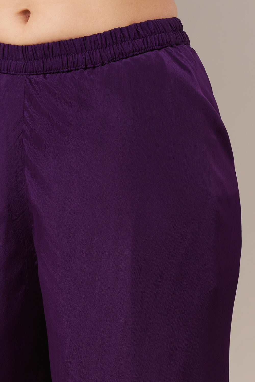 Purple Chinon Coord Set with Resham and Zardosi Work