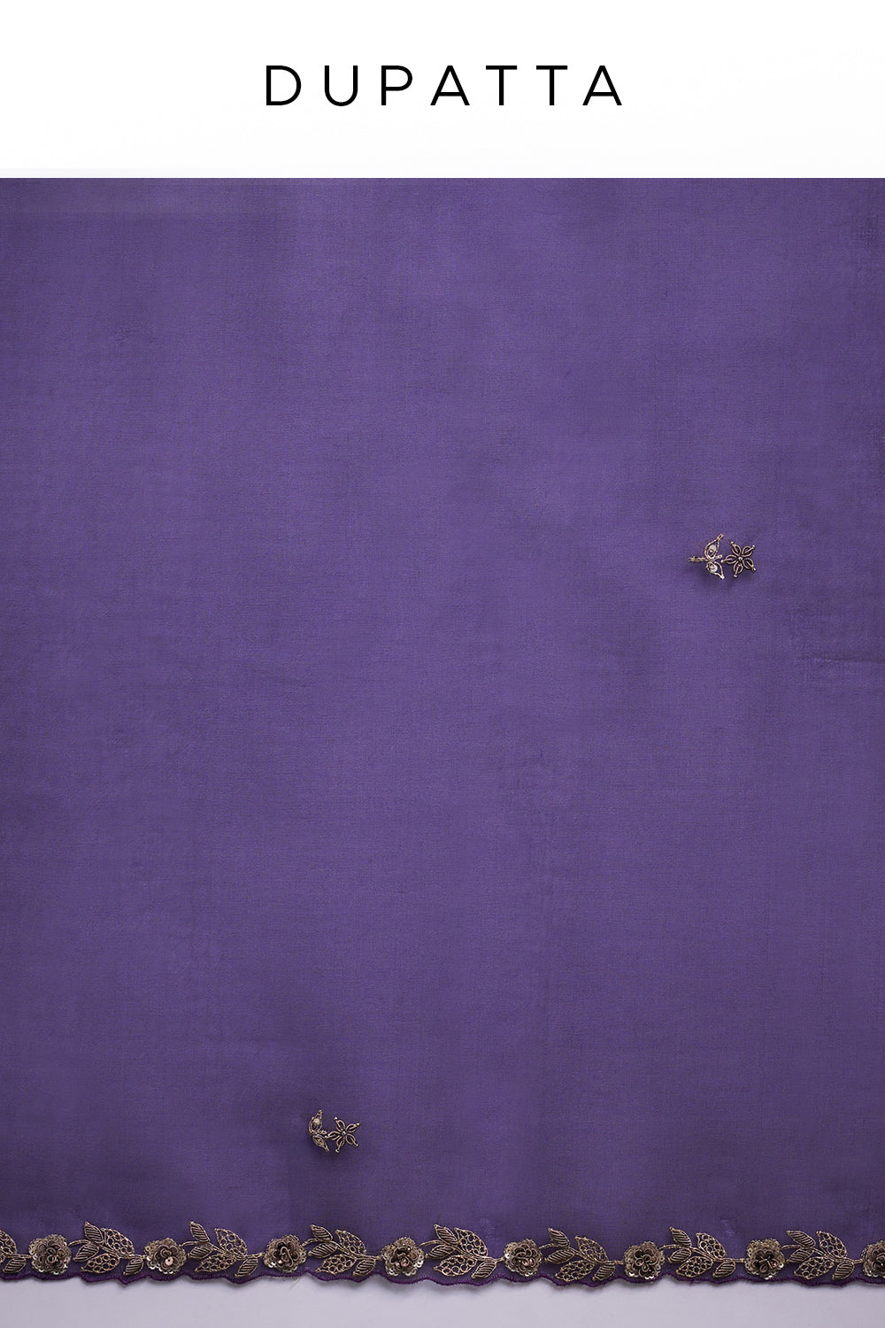 Purple Dupion Pure Silk Sharara Suit with Zardozi Indian Motifs