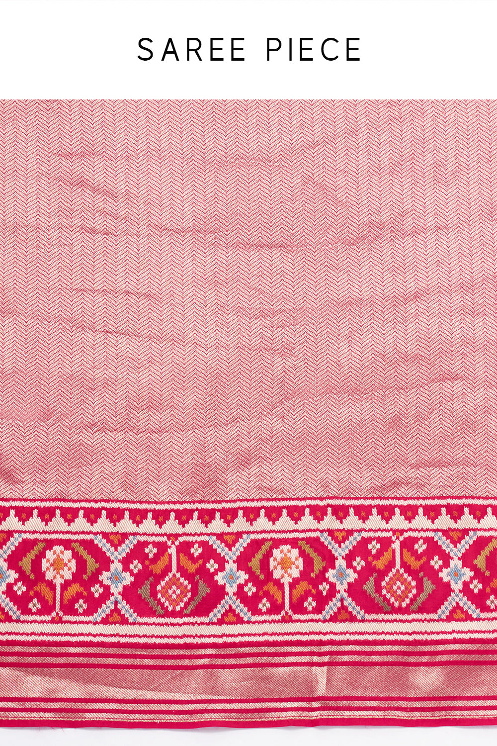 Rani Pink Jacquard Silk Woven Saree with Patola Border